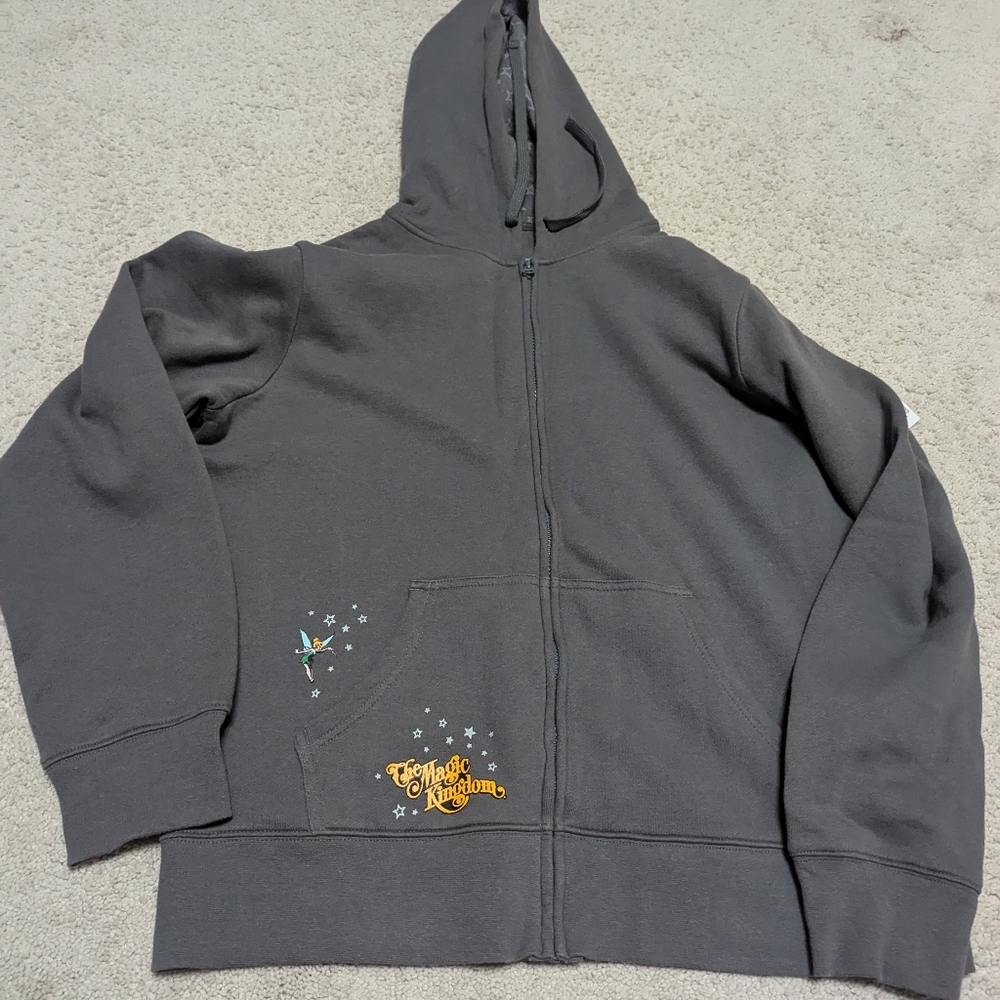 Disney Parks Magic Kingdom gray hooded full zip sweatshirt jacket Size XL